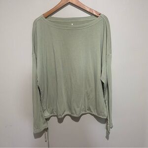 Apana Women's Sage Green Long Sleeve Athletic Top Size L